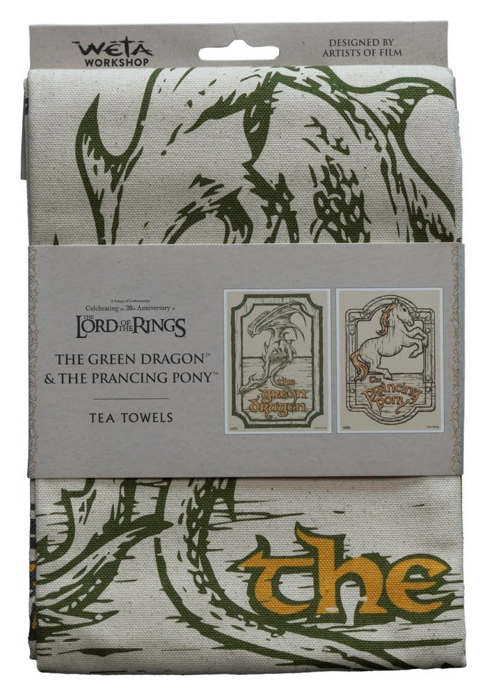 Lord of the Rings Tea Towel 2-Pack Green Dragon & Prancing Pony 69 cm  9420024744345