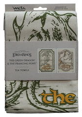 Lord of the Rings Tea Towel 2-Pack Green Dragon & Prancing Pony 69 cm  9420024744345
