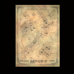 The Hobbit Art Print New Zealand Map of Middle Earth 50 x 70 cm 9420024716342