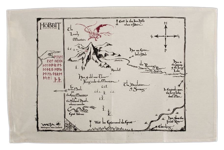  The Hobbit Tea Towel Thorins Map 72 cm  9420024715994