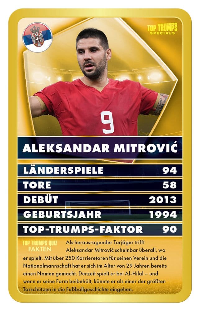 World Football Stars 6 Card Game Top Trumps *German Version* 5036905060257