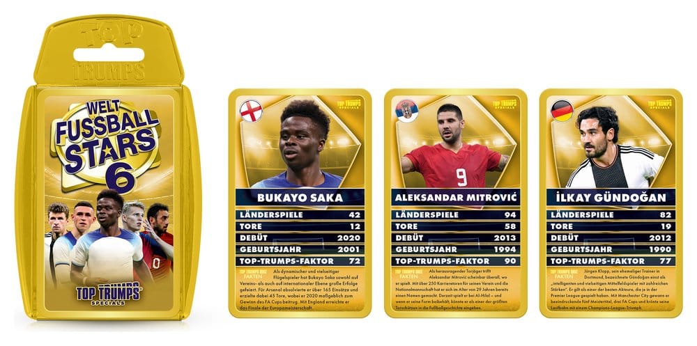World Football Stars 6 Card Game Top Trumps *German Version* 5036905060257