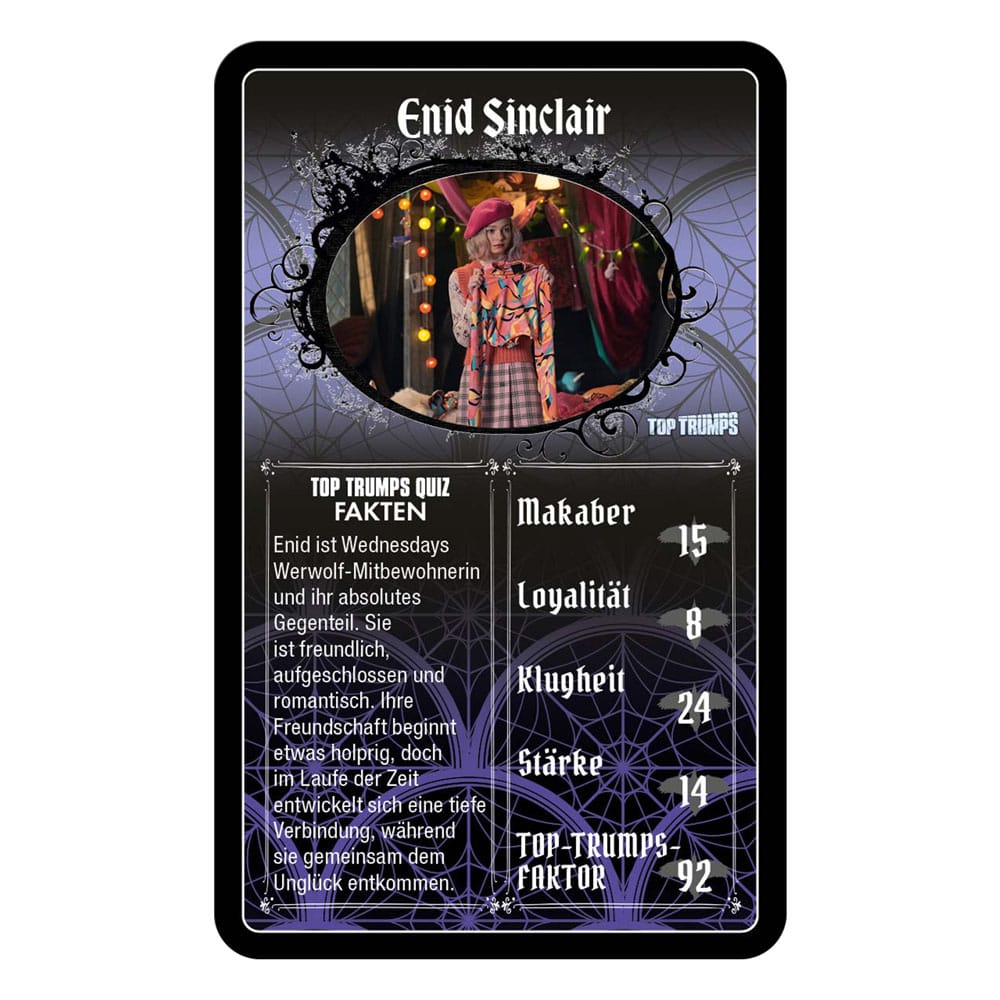 Wednesday Kartenspiel Top Trumps *Deutsche Version*Wednesday Card Game Top Trumps *German Version*Wednesday jeu de cartes Top Trumps *ALLEMAND*Wednesday Juego de cartas Top Trumps *Edición Alemán* 5036905062350
