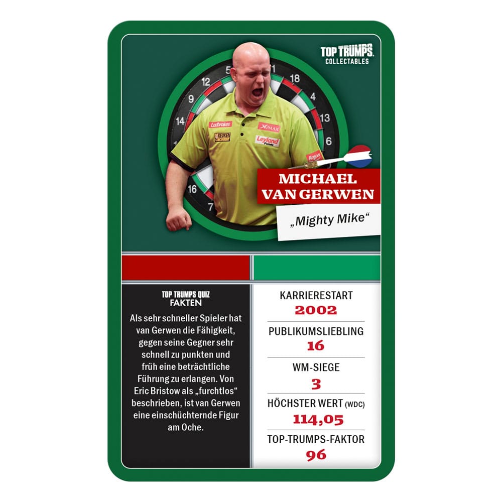 Darts Card Game Top Trumps Collectables Legenden *German Version* 5036905061674