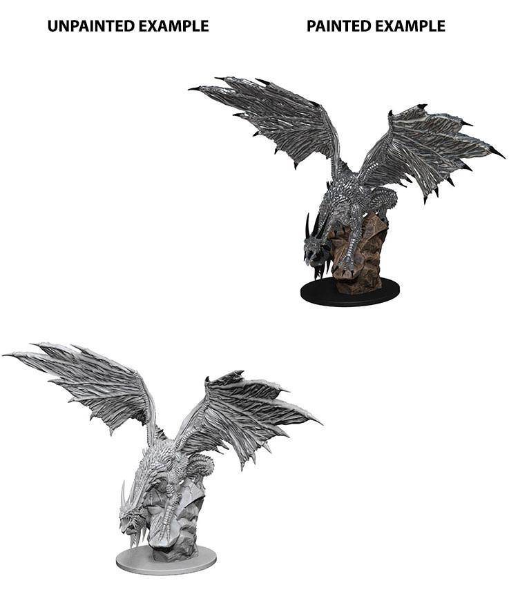 Pathfinder Battles Deep Cuts Unpainted Miniature Silver Dragon Case (6) 0634482901922