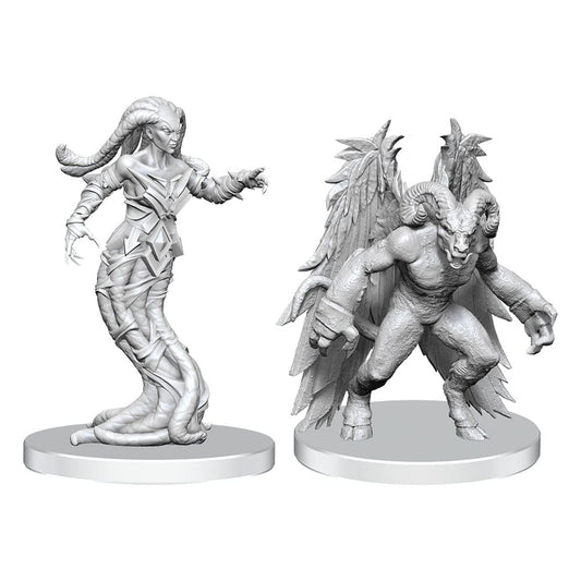Pathfinder Deep Cuts Unpainted Miniatures Gylou (Handmaiden Devil) & Ferrugon (Rust Devil) 0634482908372