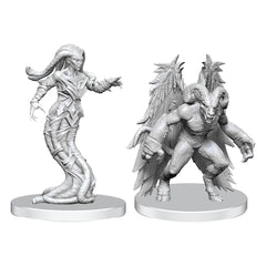 Pathfinder Deep Cuts Unpainted Miniatures Gylou (Handmaiden Devil) & Ferrugon (Rust Devil) 0634482908372