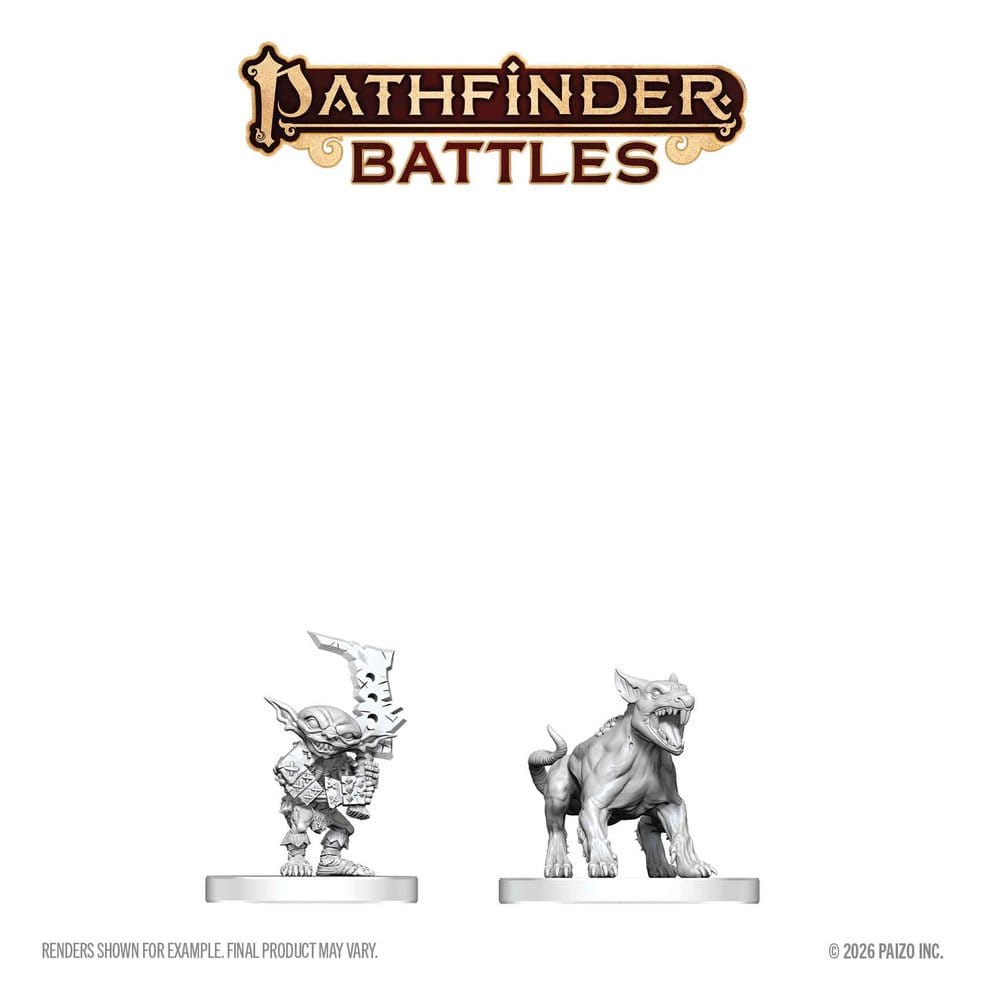 Pathfinder Battles Deep Cuts Unpainted Miniature Goblin Commando & Goblin Dog 13 cm 0634482908662
