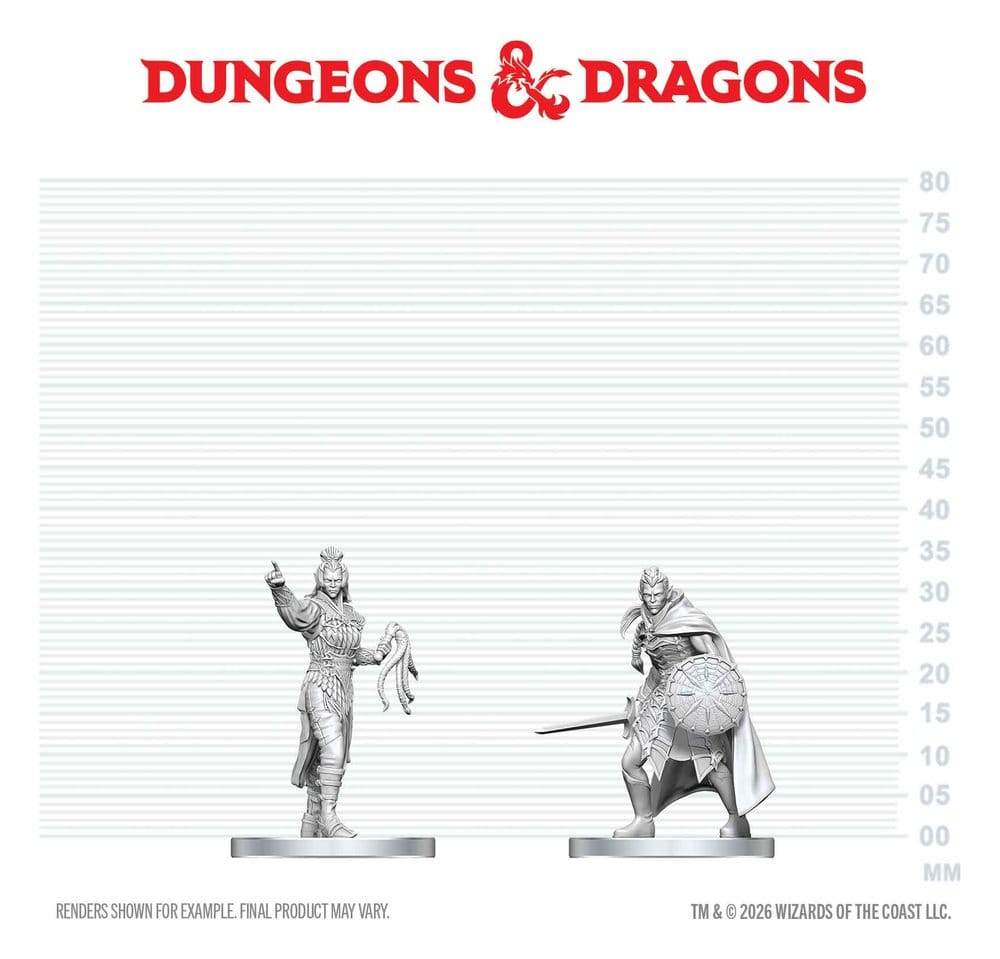 D&D Nolzur's Marvelous Miniatures Mini Figures Drow Elite Warrior & Drow Priestess of Lolth 13 cm 0634482908938
