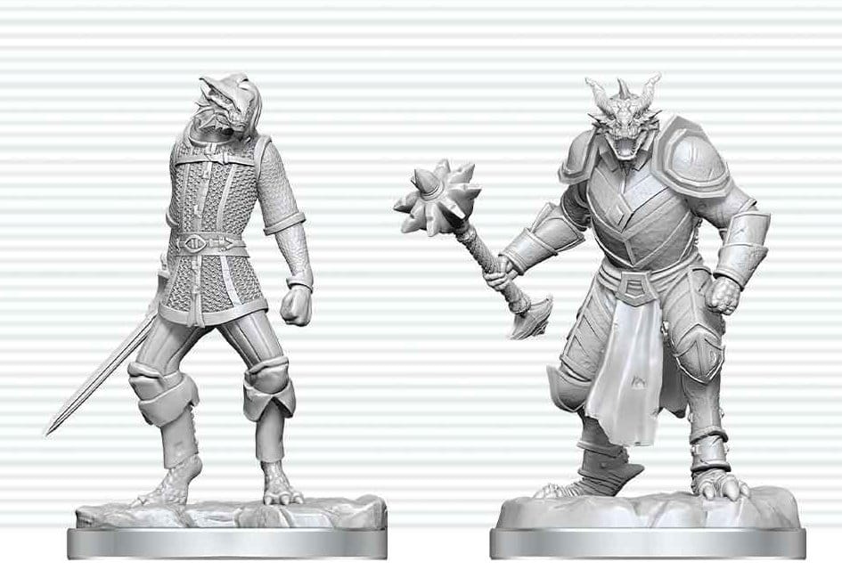 Dungeons & Dragons Nolzur's Marvelous Miniatures Unpainted Miniature Dragonborn Paladin & Dragonborn Squire 14 cm 0634482909089