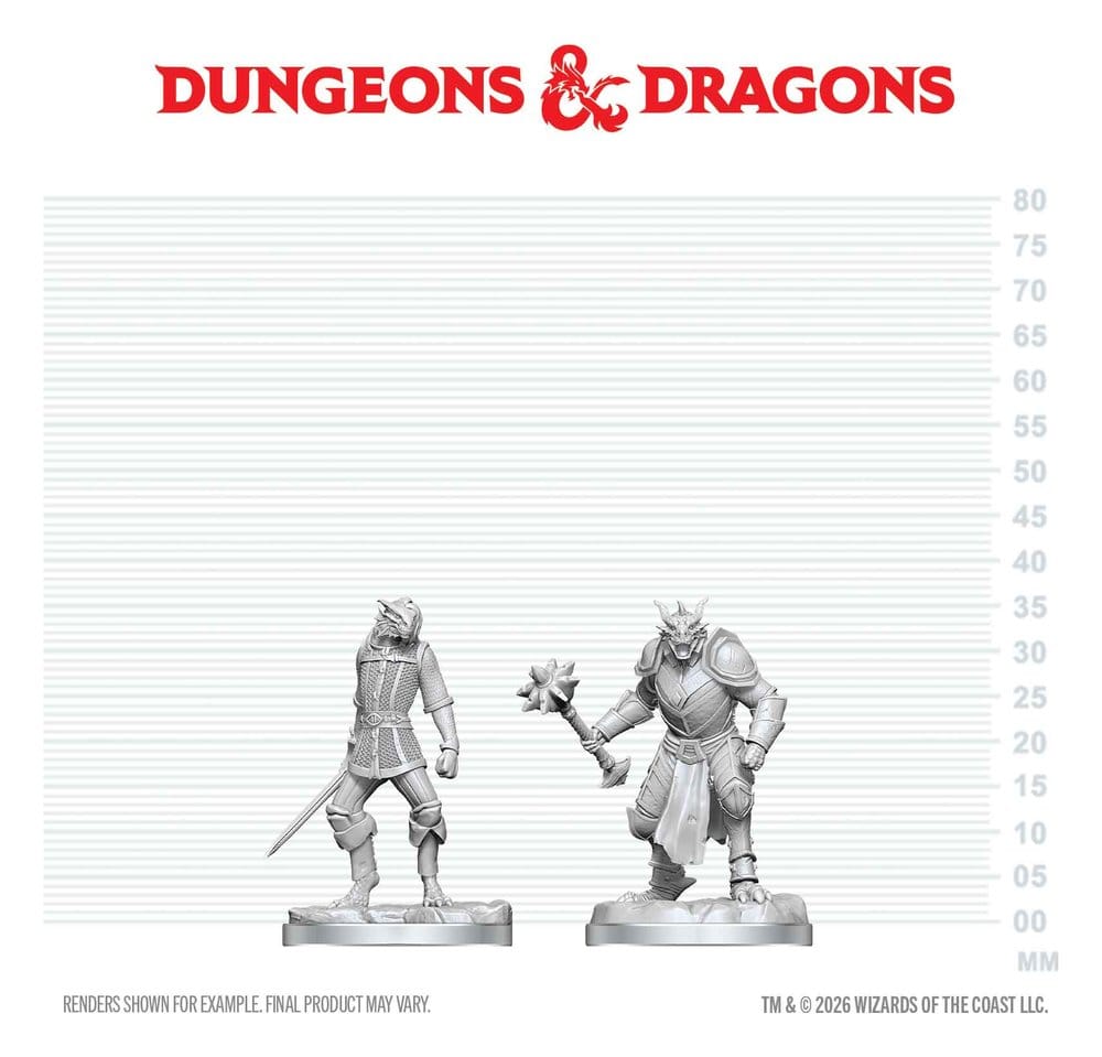 Dungeons & Dragons Nolzur's Marvelous Miniatures Unpainted Miniature Dragonborn Paladin & Dragonborn Squire 14 cm 0634482909089