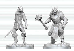 Dungeons & Dragons Nolzur's Marvelous Miniatures Unpainted Miniature Dragonborn Paladin & Dragonborn Squire 14 cm 0634482909089