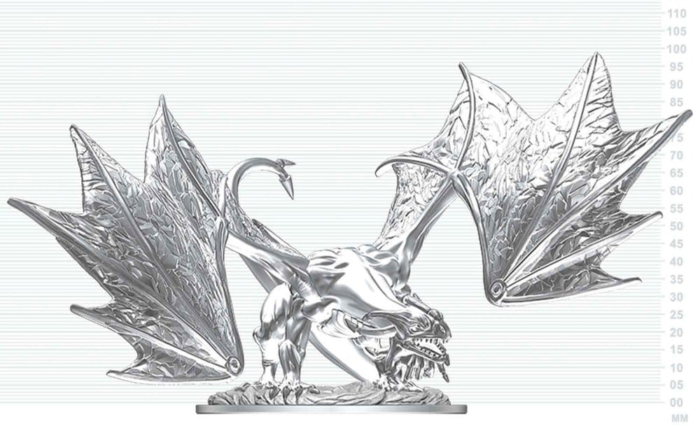 Dungeons & Dragons Nolzur's Marvelous Miniatures Unpainted Miniature Young Sapphire Dragon 20 cm 0634482909102