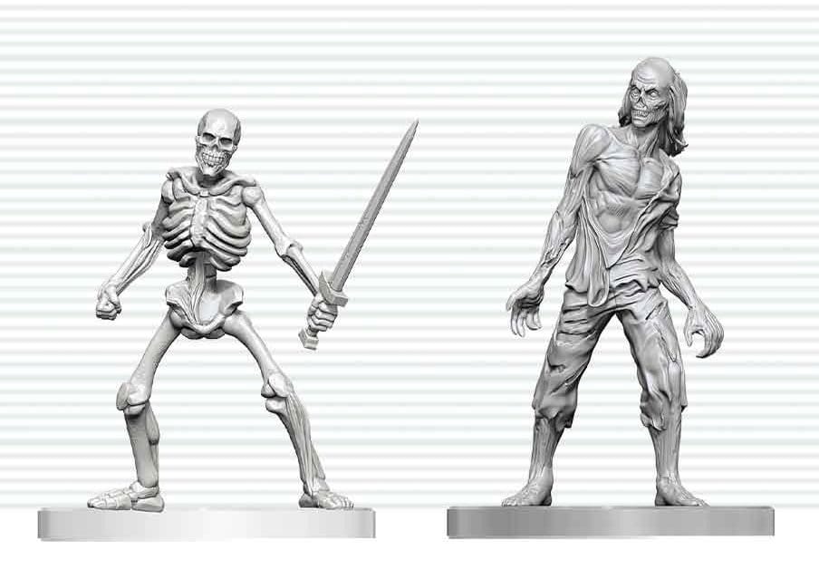 Dungeons & Dragons Nolzur's Marvelous Miniatures Unpainted Miniature Zombie & Skeleton 14 cm 0634482909133