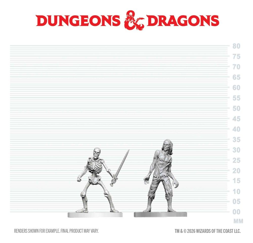 Dungeons & Dragons Nolzur's Marvelous Miniatures Unpainted Miniature Zombie & Skeleton 14 cm 0634482909133
