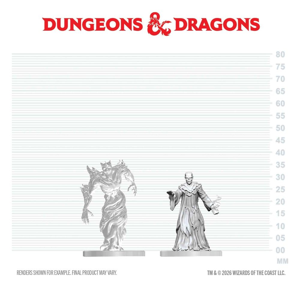 Dungeons & Dragons Nolzur's Marvelous Miniatures Unpainted Miniature Ghast Gravecaller & Wraith 14 cm 0634482909157