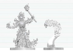 Dungeons & Dragons Nolzur's Marvelous Miniatures Unpainted Miniature Flaming Skeleton & Flameskull 14 cm 0634482909164