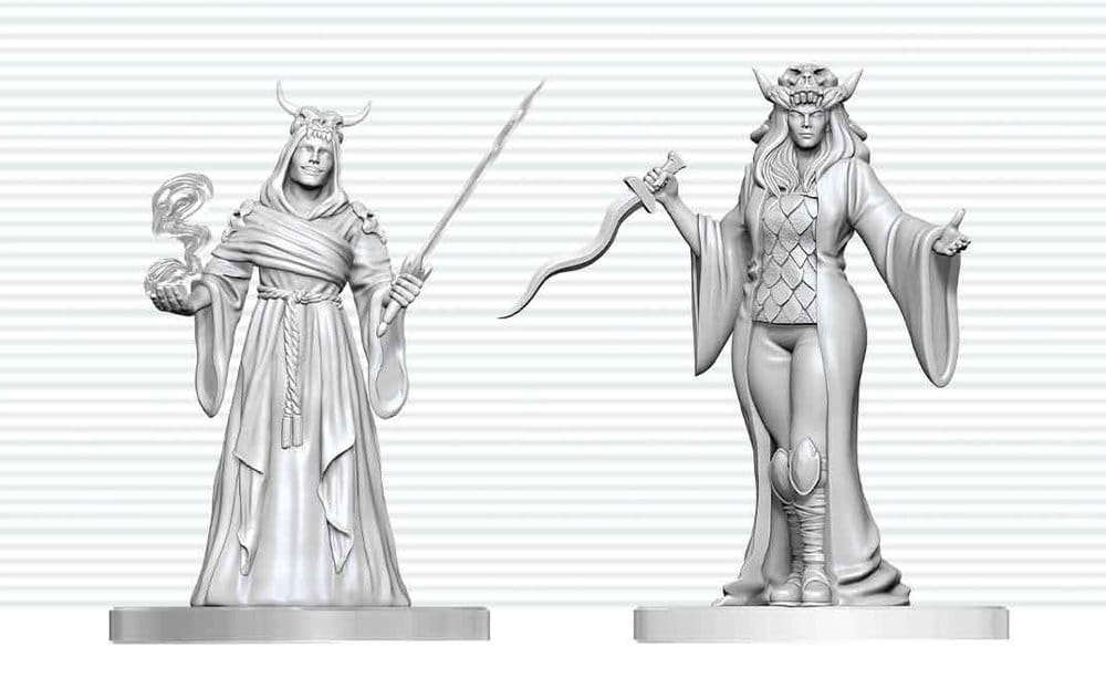 Dungeons & Dragons Nolzur's Marvelous Miniatures Unpainted Miniature Cultist Fanatic & Hierophant 14 cm 0634482909195