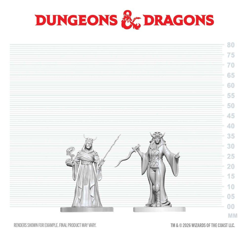 Dungeons & Dragons Nolzur's Marvelous Miniatures Unpainted Miniature Cultist Fanatic & Hierophant 14 cm 0634482909195