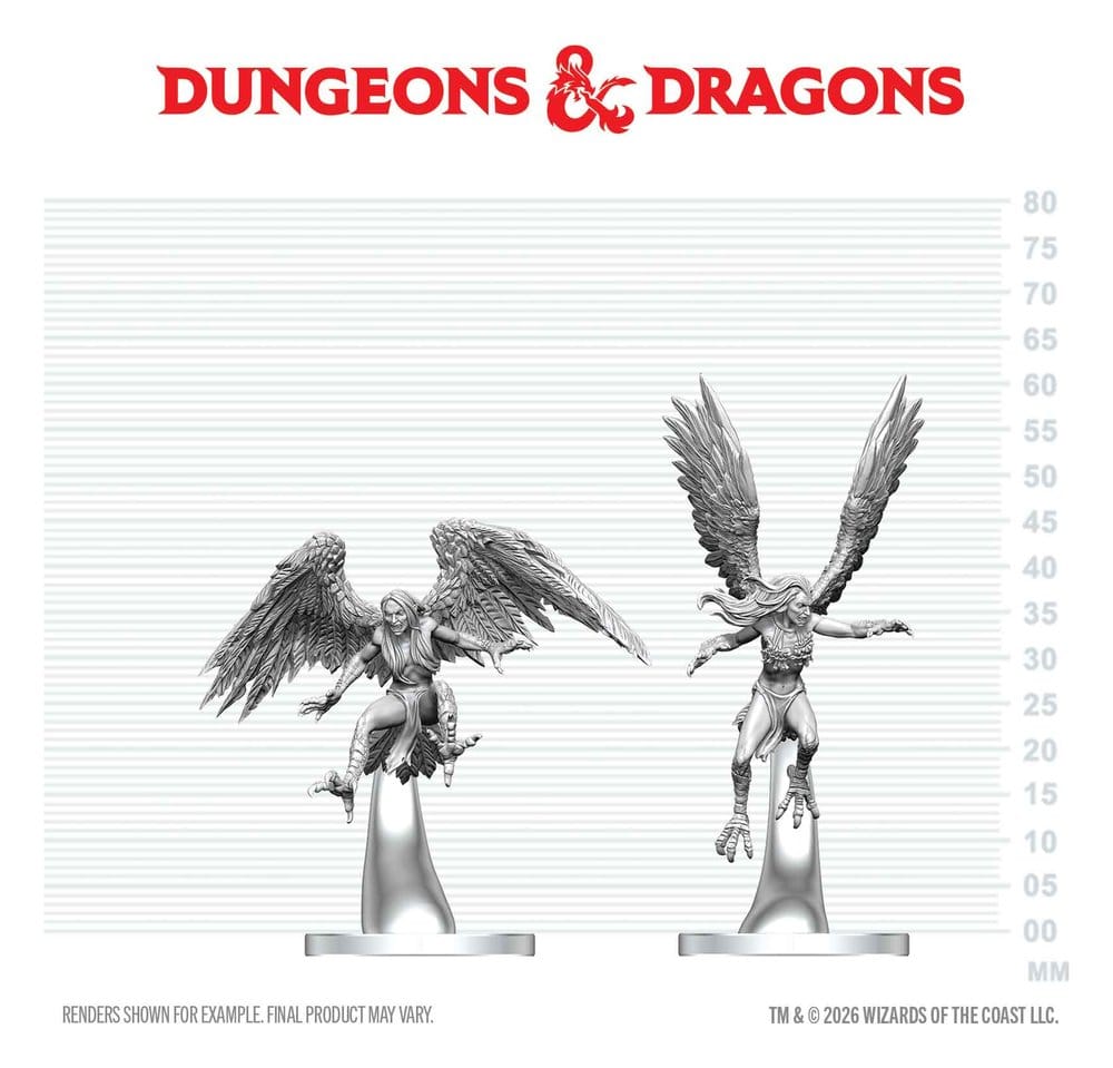 Dungeons & Dragons Nolzur's Marvelous Miniatures Unpainted Miniature Harpies 17 cm 0634482909256