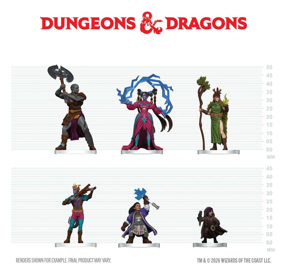 D&D Icons of the Realms Mini Figures Player's Handbook - Spells & Steel Starter Set 20 cm 0634482964019