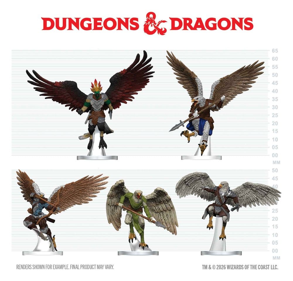 D&D Icons of the Realms Minifiguren Aarakocra-Schwarm 20 cmD&D Icons of the Realms Mini Figures Aarakocra Flock 20 cmD&D Icons of the Realms figurines mini Aarakocra Flock 20 cmD&D Icons of the Realms Figuras Mini Aarakocra Flock 20 cm 0634482964149