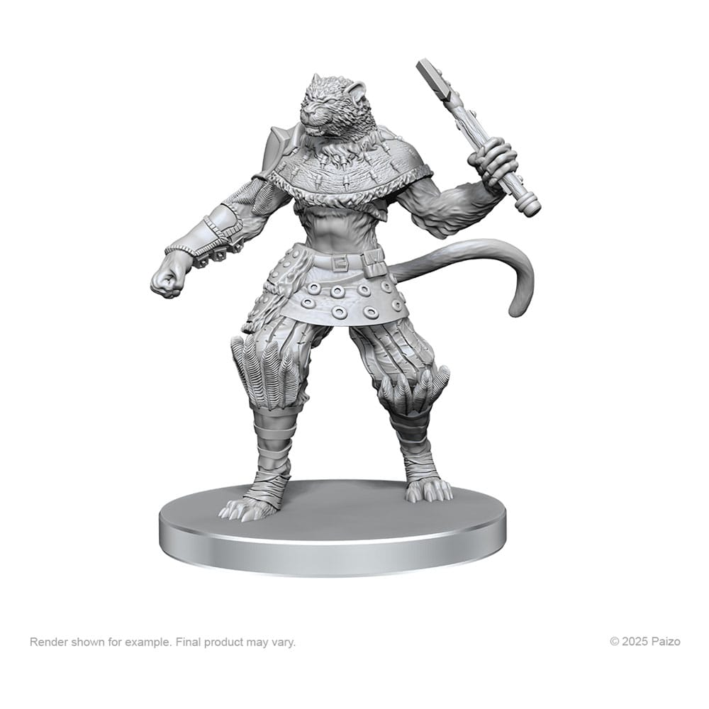 Pathfinder Deep Cuts Unpainted Miniatures Elf Hunter & Catfolk Bandit 0634482975824