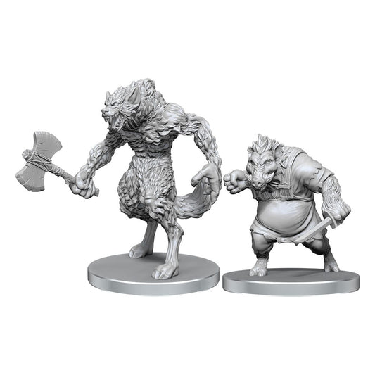 Pathfinder Deep Cuts Unpainted Miniatures Werewolf & Wereboar 0634482975831