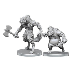 Pathfinder Deep Cuts Unpainted Miniatures Werewolf & Wereboar 0634482975831