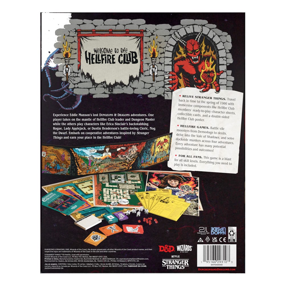 Dungeons & Dragons Board Game Stranger Things: Welcome to the Hellfire Club english 0195166293103