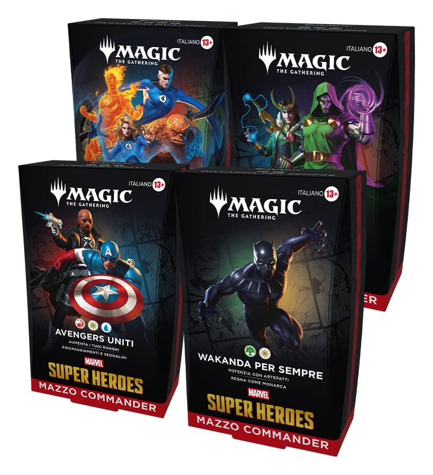 Magic the Gathering Marvel Super Heroes Commander Decks Case (4) italian 5010996357182