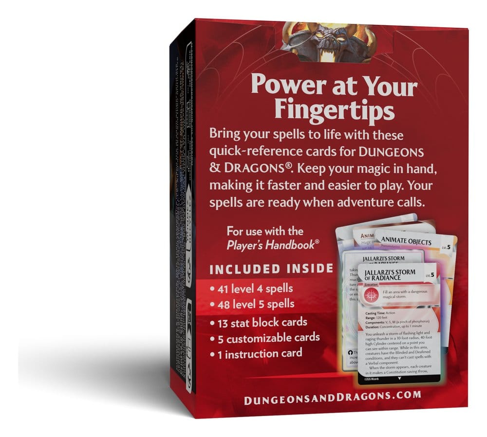 Dungeons & Dragons RPG Reference Cards: Spells (Levels 4-5) *English Version* 0195166335049