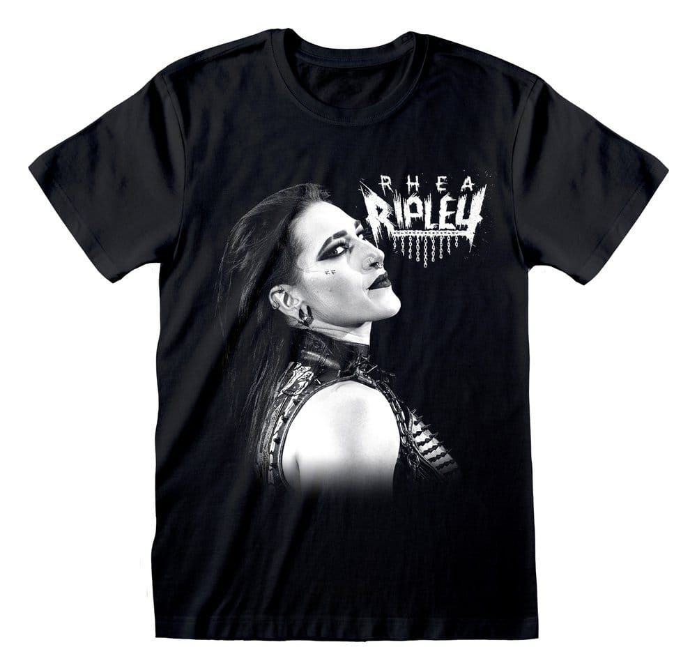 WWE T-Shirt Rhea Ripley Faded Photo Black Size S 5056811558129