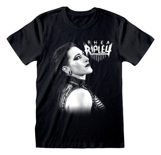 WWE T-Shirt Rhea Ripley Faded Photo Black Size S 5056811558129