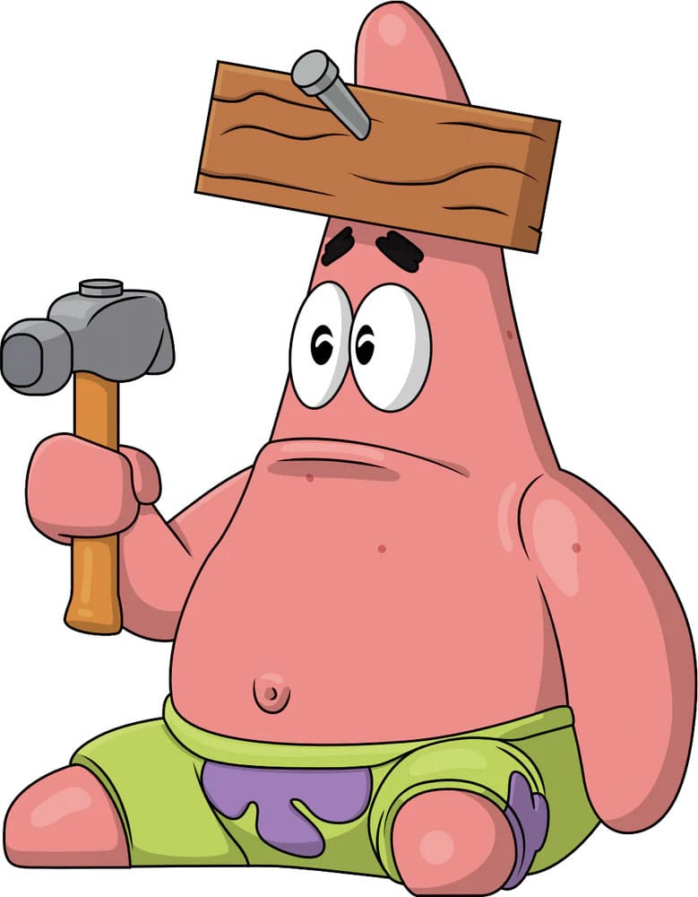 SpongeBob SquarePants Vinyl Figure Nail on Head Patrick 10 cm 0810085559757