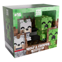 Minecraft Vinyl Figures Wolf and Creeper Monitor Buddiez 0810163659416