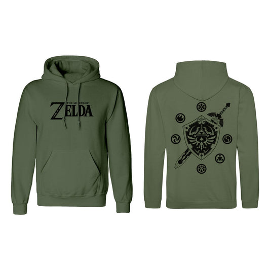 The Legend of Zelda Hooded Sweater Logo And Shield Size S 5056688525590