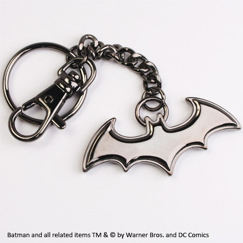 Batman Metal Key Ring Black Logo 0812370014927