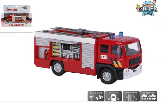 Brandweerwagen België Licht En Geluid Die-Cast - 13 Cm - Amuzzi