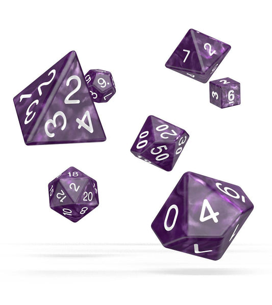 Oakie Doakie Dice RPG Set Marble - Purple (7) - Amuzzi
