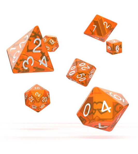 Oakie Doakie Dice RPG Set Translucent - Orange (7) - Amuzzi