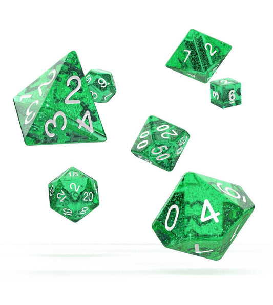 Oakie Doakie Dice RPG Set Speckled - Green (7) - Amuzzi