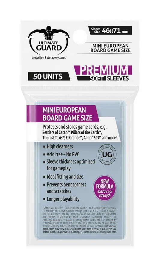 Ultimate Guard Premium Soft Sleeves for Board Game Cards Mini European (50) 4260250075227