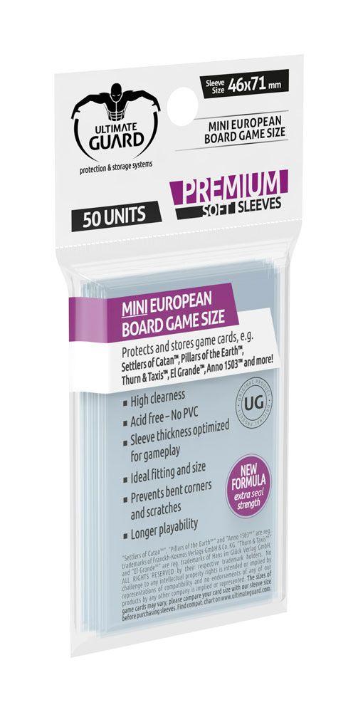 Ultimate Guard Premium Soft Sleeves for Board Game Cards Mini European (50) - Amuzzi