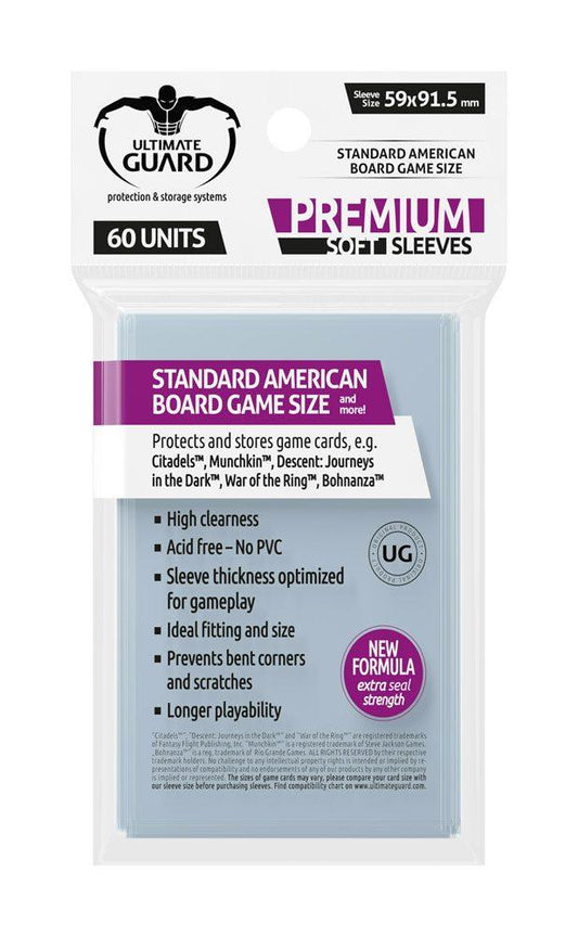 Ultimate Guard Premium Soft Sleeves for Board Game Cards Standard American (60) 4260250075241
