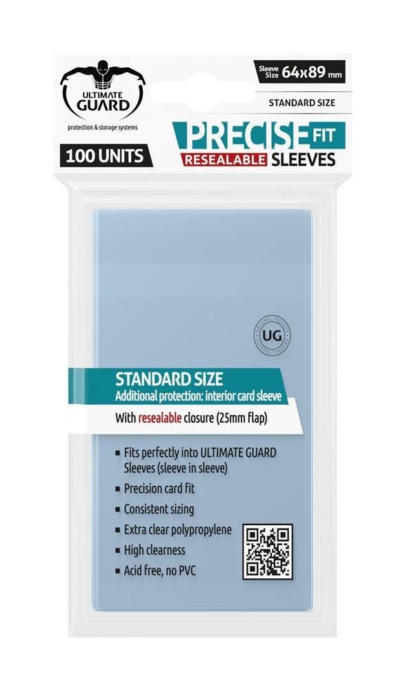 Ultimate Guard Precise-Fit Sleeves Resealable Standard Size Transparent (100) - Amuzzi